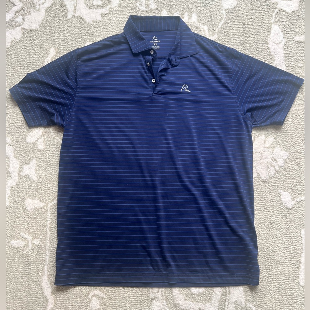 Rhoback Navy Striped Polo Shirt